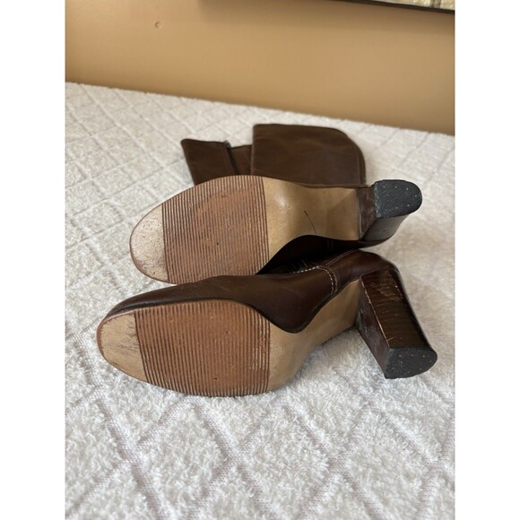 Vintage Authentic 70’s Women’s Brown Leather Knee High 3 Inch Heel Boots. 5 1/2 - Picture 12 of 16